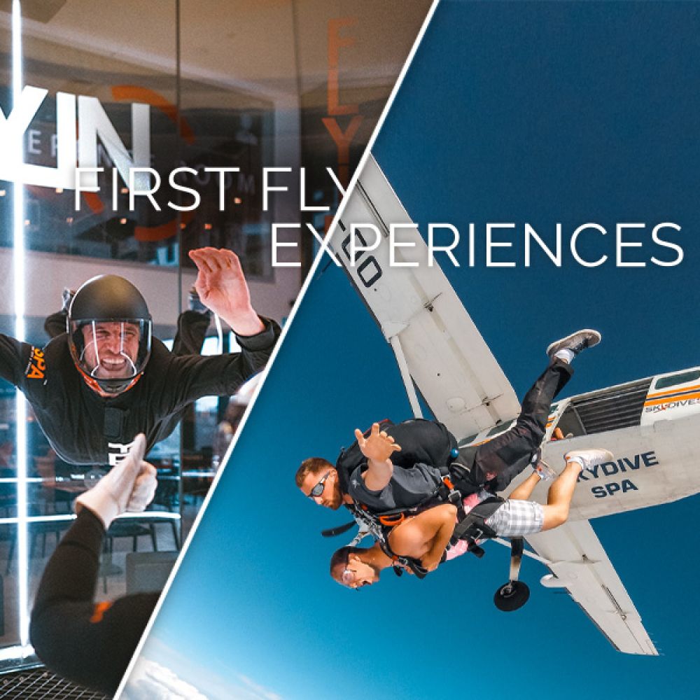 Tandem jump " First Fly Experiences " + Imax 360° video report